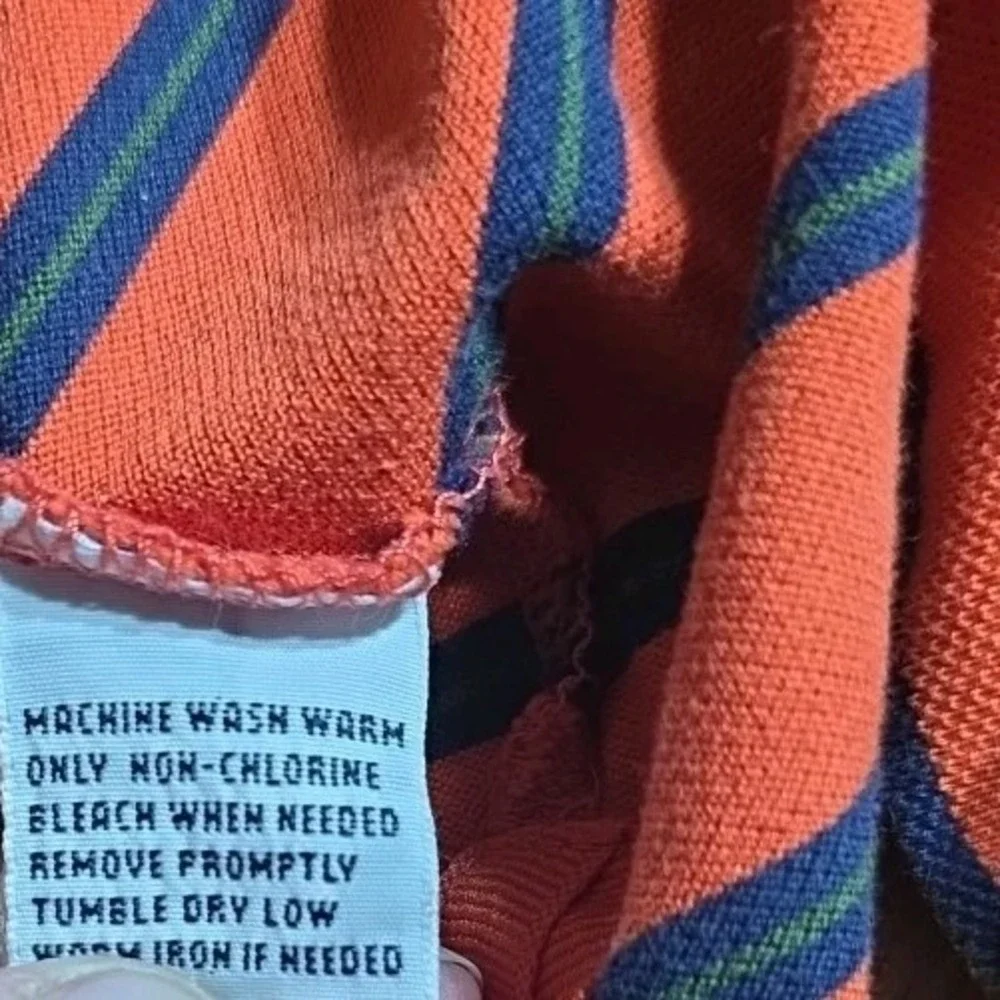Polo‎ Golf Ralph Lauren Orange Striped Polo Shirt Men's Large
